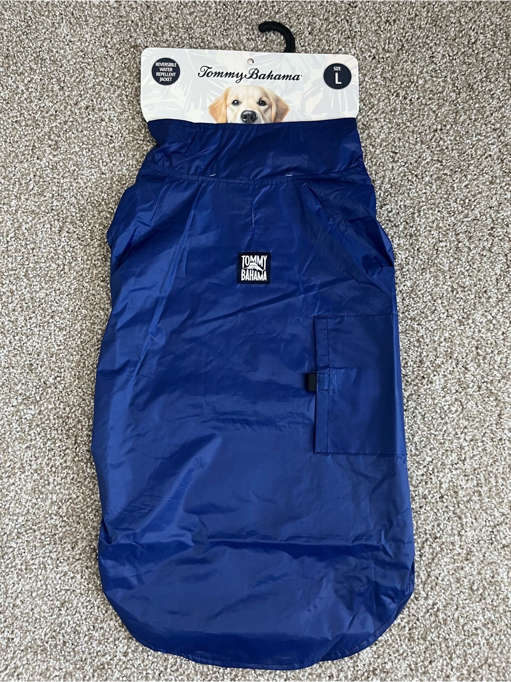 Tommy Bahama Blue Reversible Dog Rain Jacket